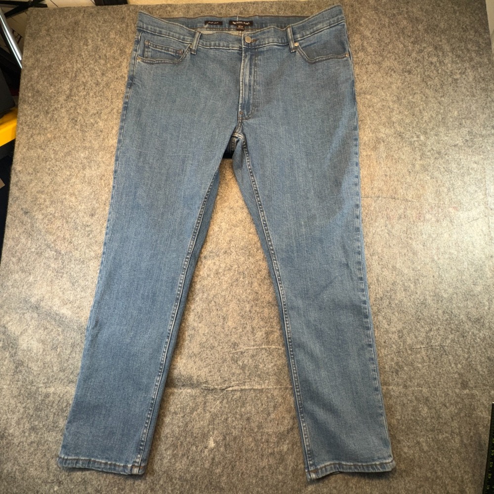 Michael Kors Mens Parker Slim Fit Blue Denim Jeans 38x30 Mid Rise Straight Leg